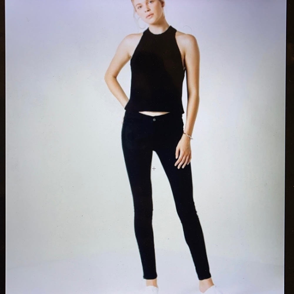 DSTLD Black Mid Rise Skinny Jeans